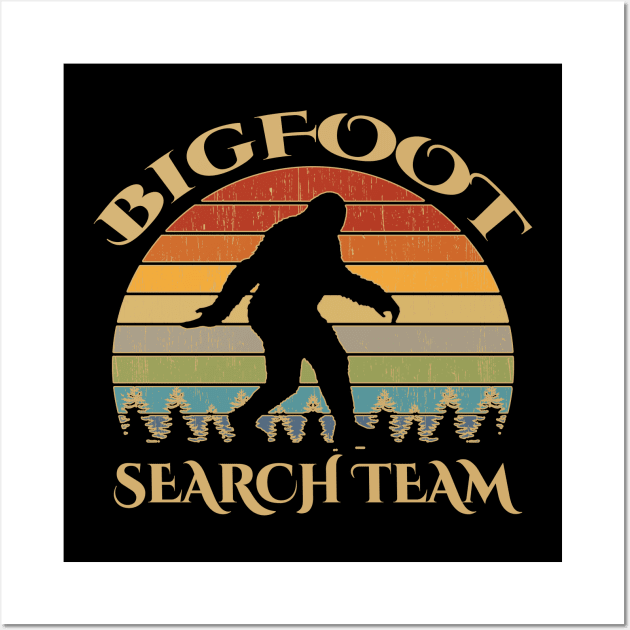 Bigfoot Search Team and Sasquatch T Shirts Wall Art by DHdesignerPublic